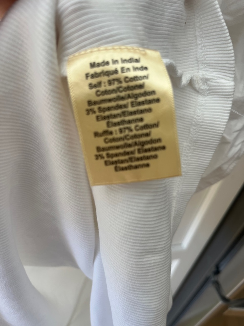 Porridge x Anthropologie white ruffle cotton one shoulder top sz M coastal - Picture 5 of 5
